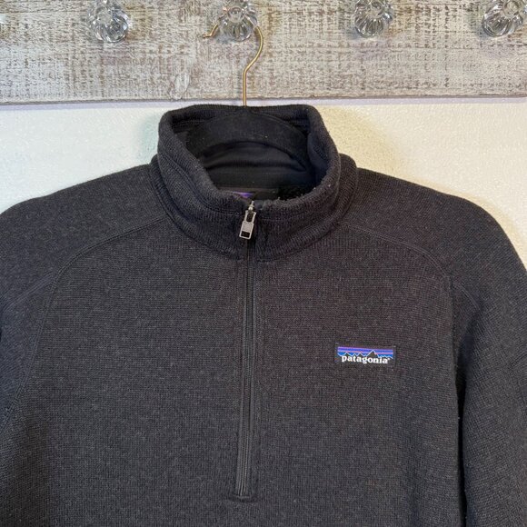 Patagonia Women's Better Sweater Jacket MEDIUM Black 3/4 Zip Custom Logo Outdoor - Picture 4 of 11